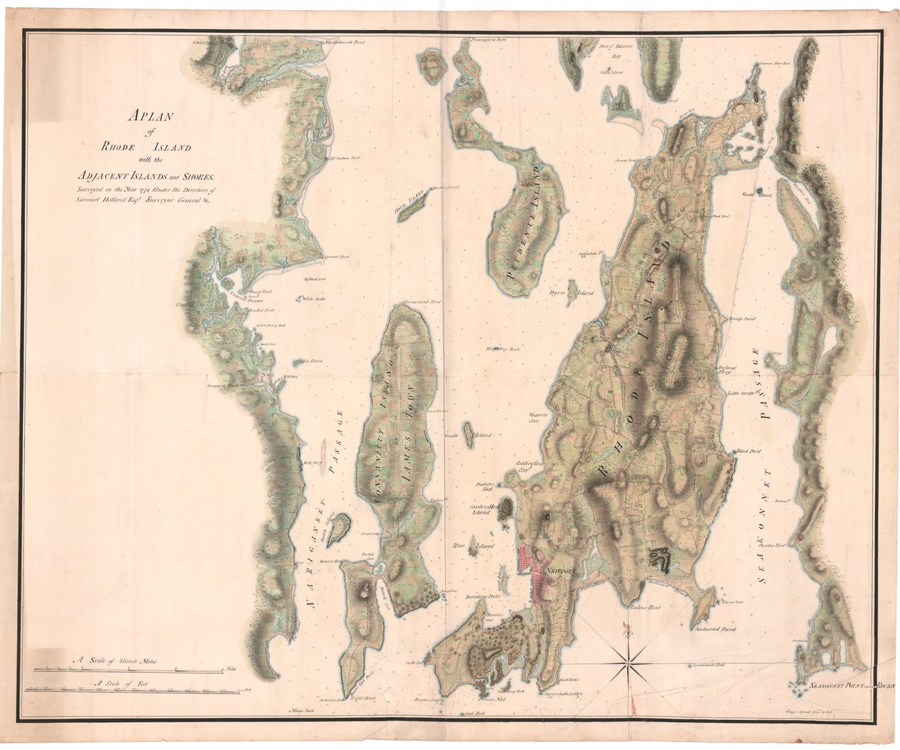 En plan för Rhode Island av Holland av Dutch School