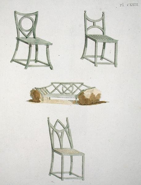 En samling stolar, från 