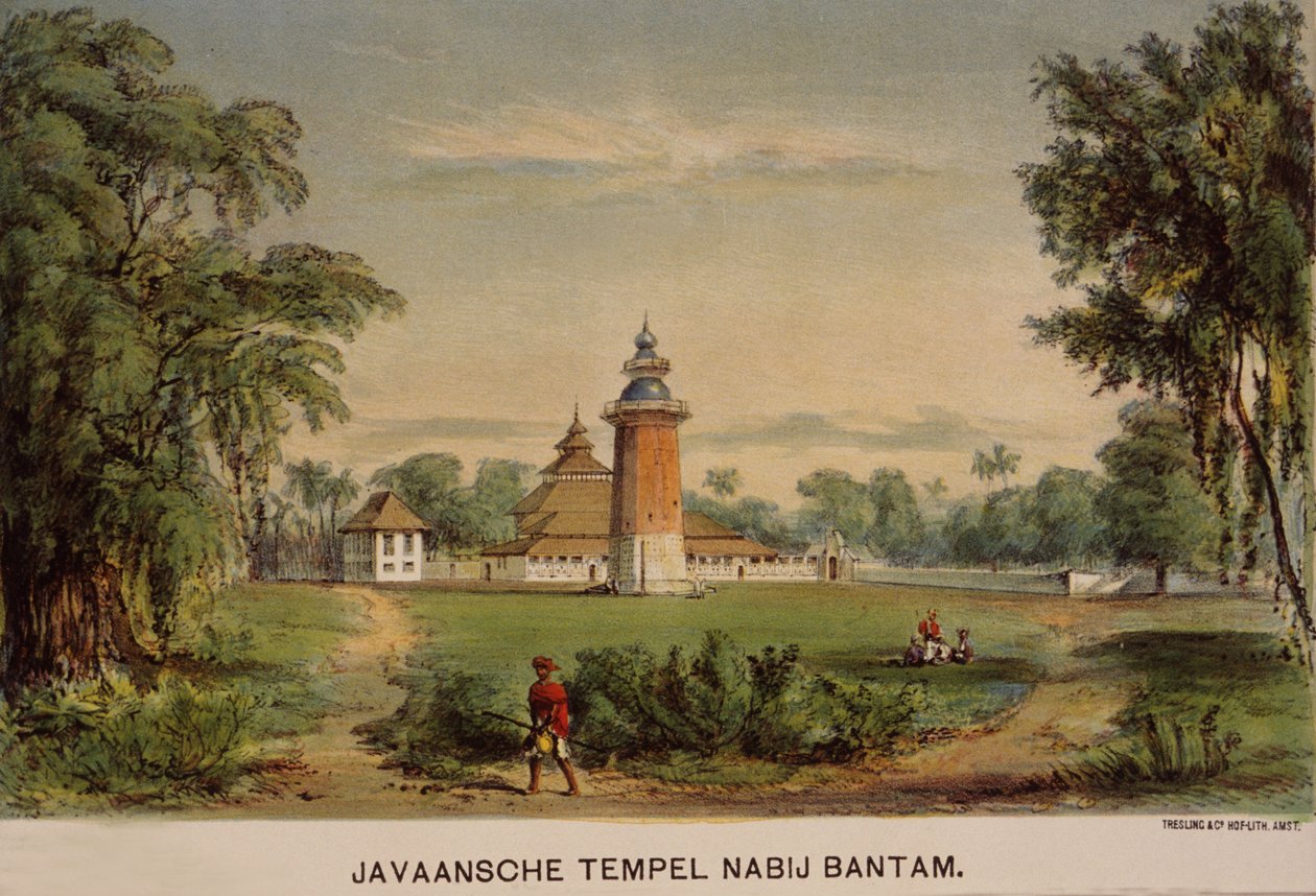 Banten-moskén, Java, Indonesien av Dutch School