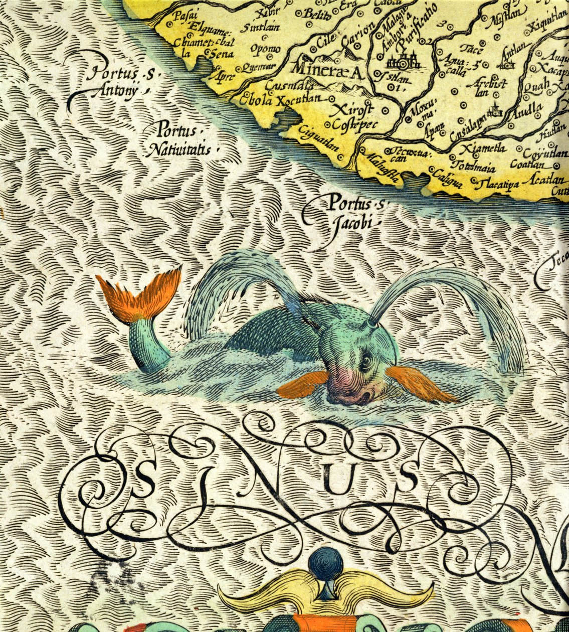 C.3.c.8 Sjömonster, detalj från sid. 369-70 i Mercators 