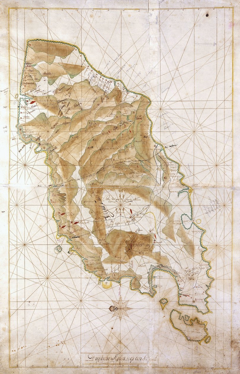 Karta över ön Timor, ca 1760 av Dutch School