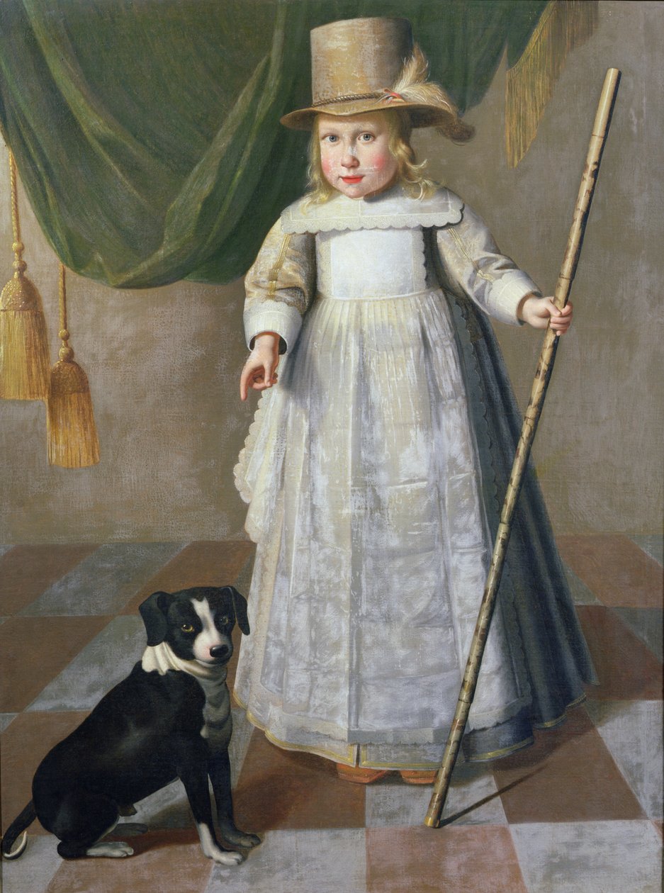 Barn och hund, Dordrecht av Dutch School