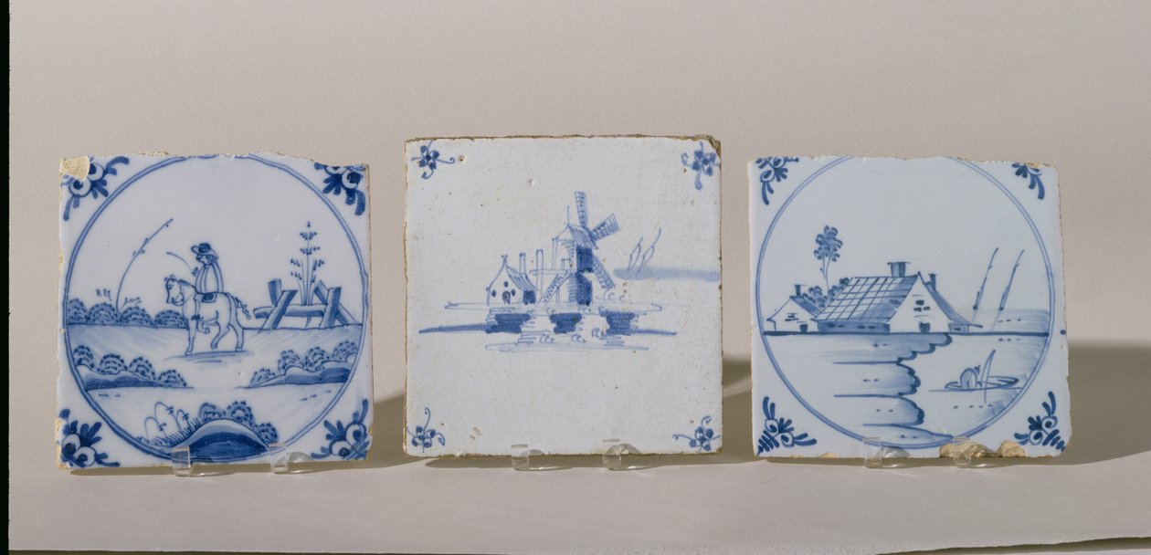 Delft Tiles, ca 1750-1800 (lergods) av Dutch School