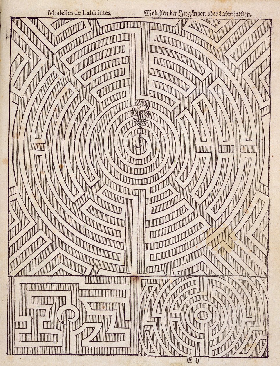 Design för labyrinter, från The Dutch Gardener av Johann van der Groen, publicerad 1699 av Dutch School
