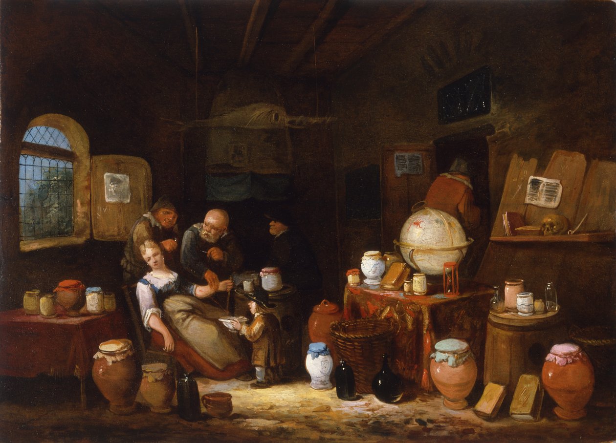 holländsk apotekare, ca 1775-1800 av Dutch School