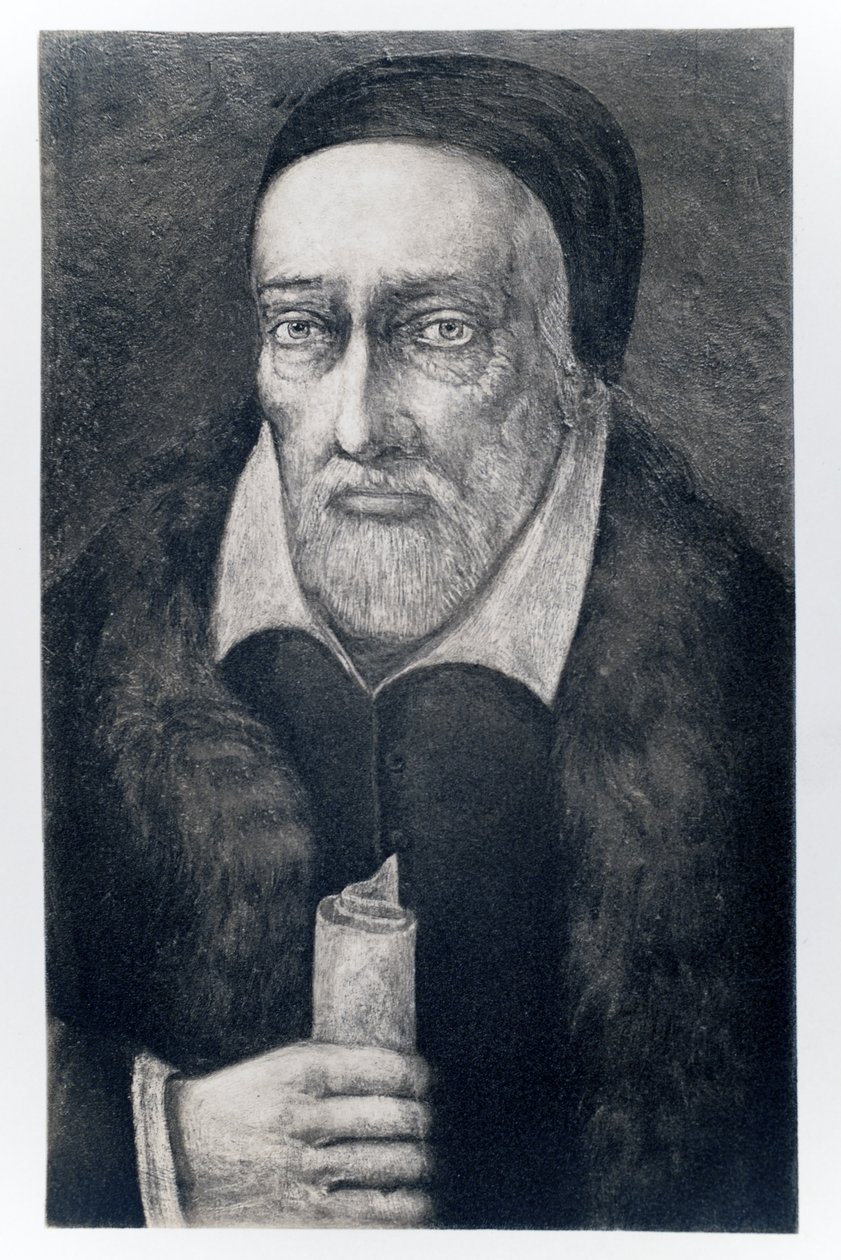 George Buchanan (1506-1582) från James I och VI, tryckt av Manzi Joyant & Co. Paris, 1904 (kollotyp) av Dutch School