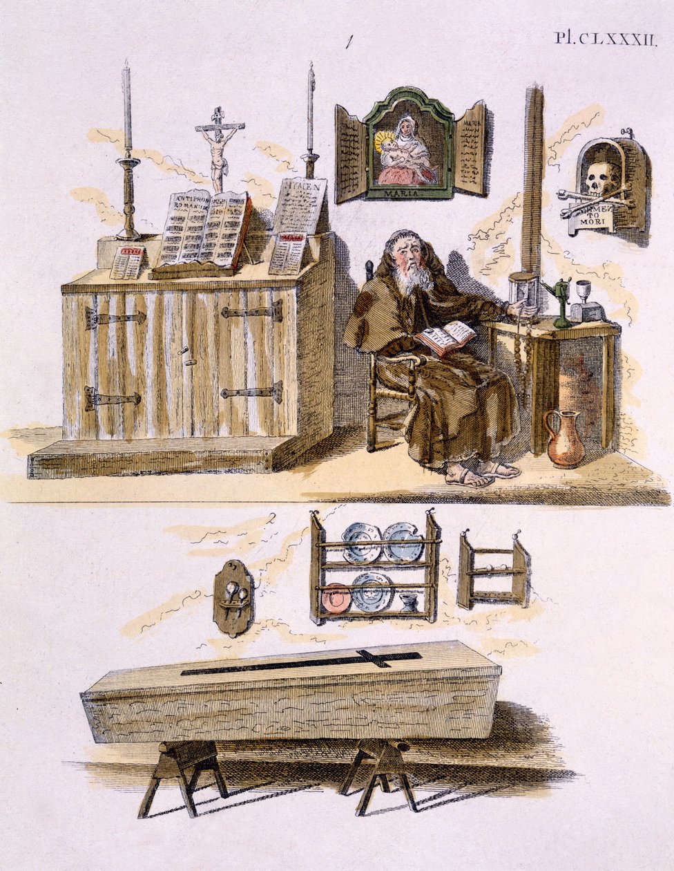 Illustration från Magazine of Garden Gems av G. van Laar, publicerad 1802 av Dutch School