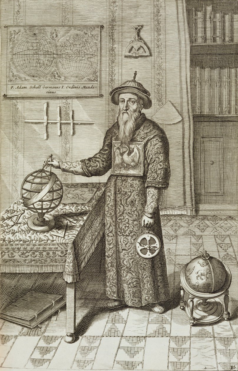 Johann Adam Schall von Bell (1591-1666) från Kina Illustrerad av Athanasius Kircher (1601-80) 1667 av Dutch School