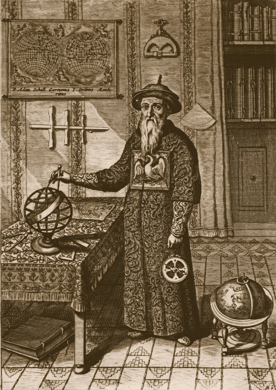 Johann Adam Schall von Bell, från Kina Illustrata av Athanasius Kircher, 1667 av Dutch School