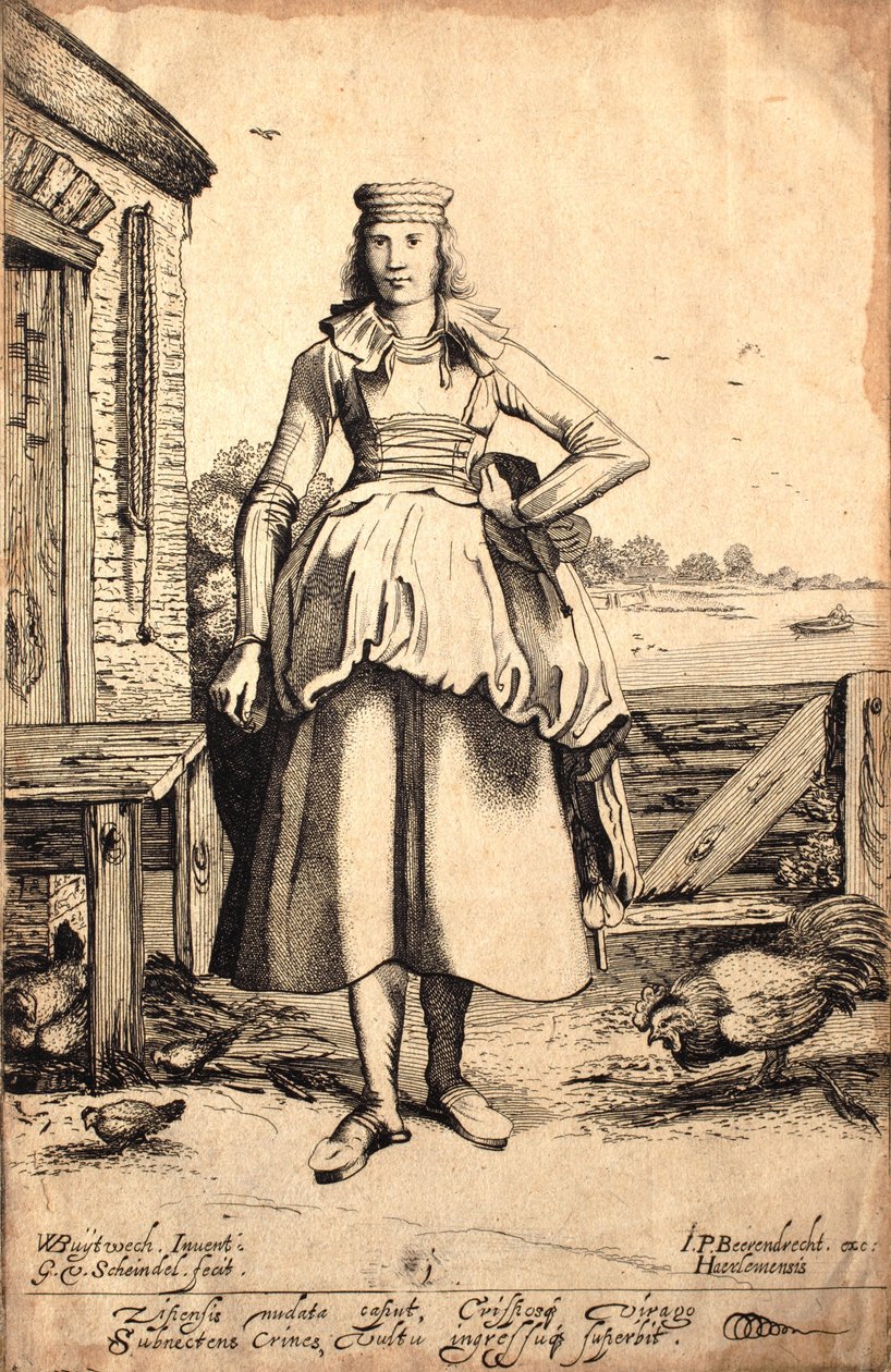 Maiden from Zijpe (etsning & gravyr) av Dutch School