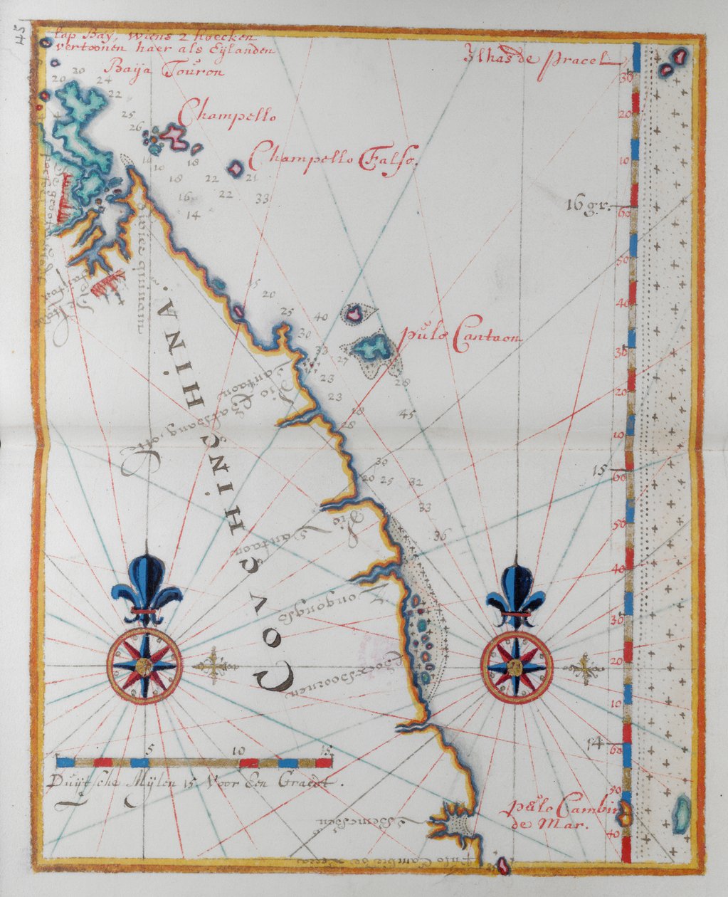 Karta över Cochin-Kina, Asien. av Dutch School