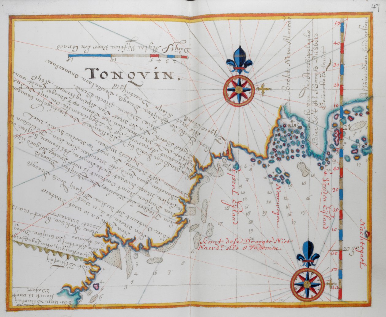 Karta över Burmas kust. av Dutch School