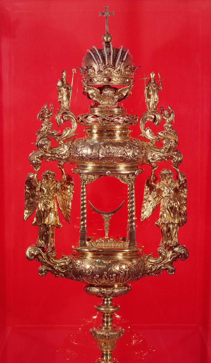 Monstrans, bärande Haarlem-märket för 1764 och möjligen tillverkarens märke, en genomborrad pastill (förgylld silver) av Dutch School