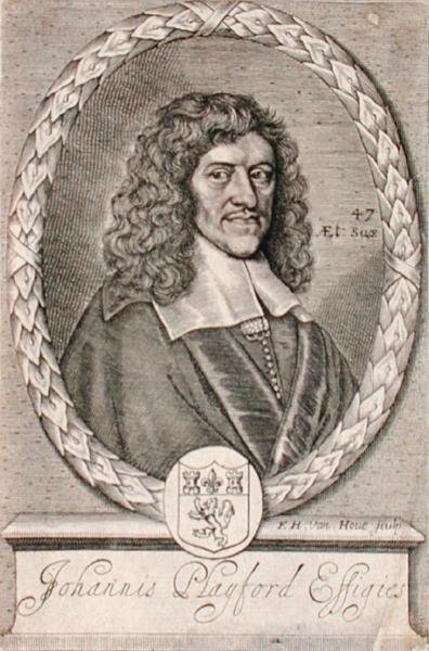 Porträtt av John Playford (1623-86) graverad av Frederick Hendrick van Hove (ca 1628-98) (gravyr) av Dutch School