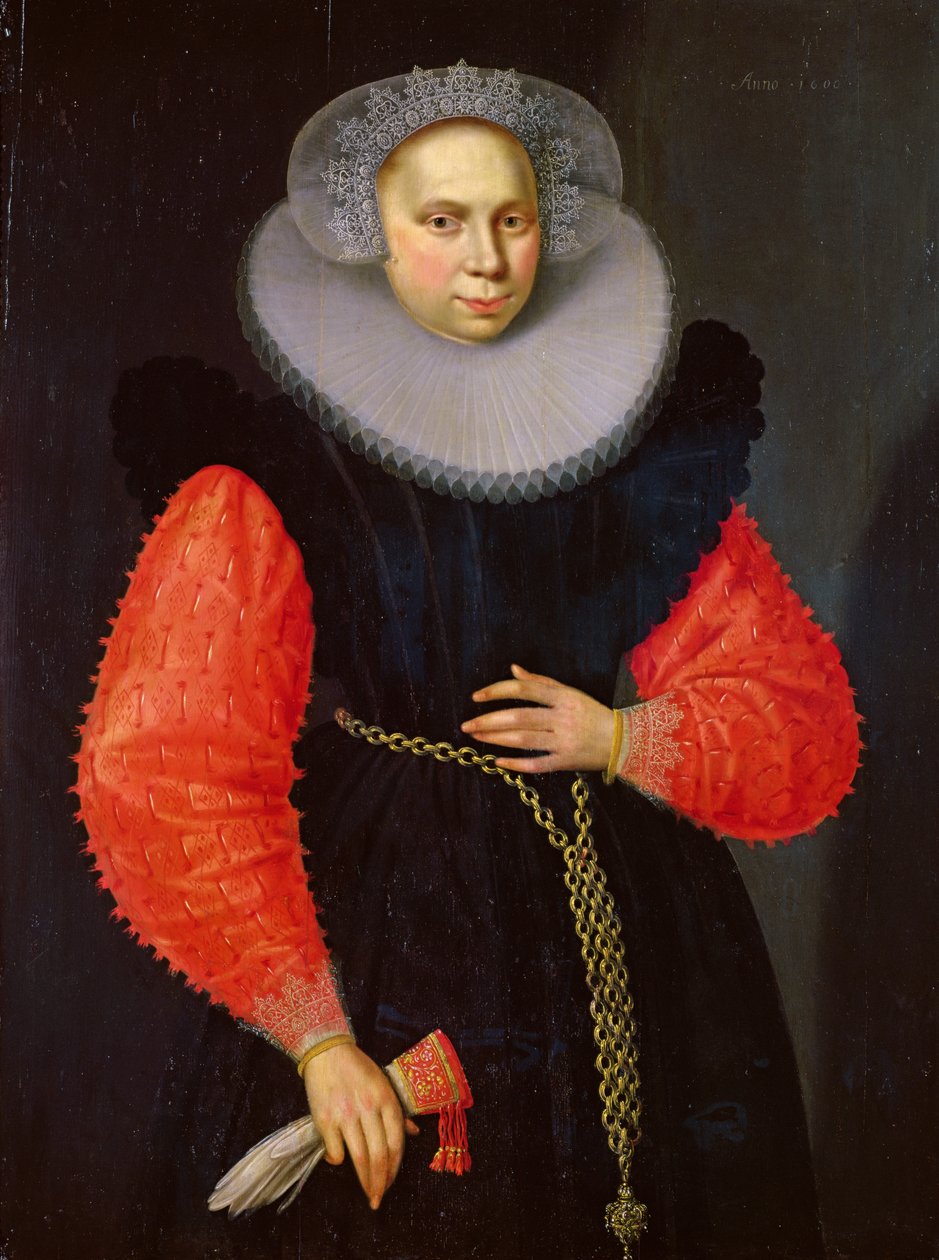 Porträtt av en kvinna, 1600 av Dutch School