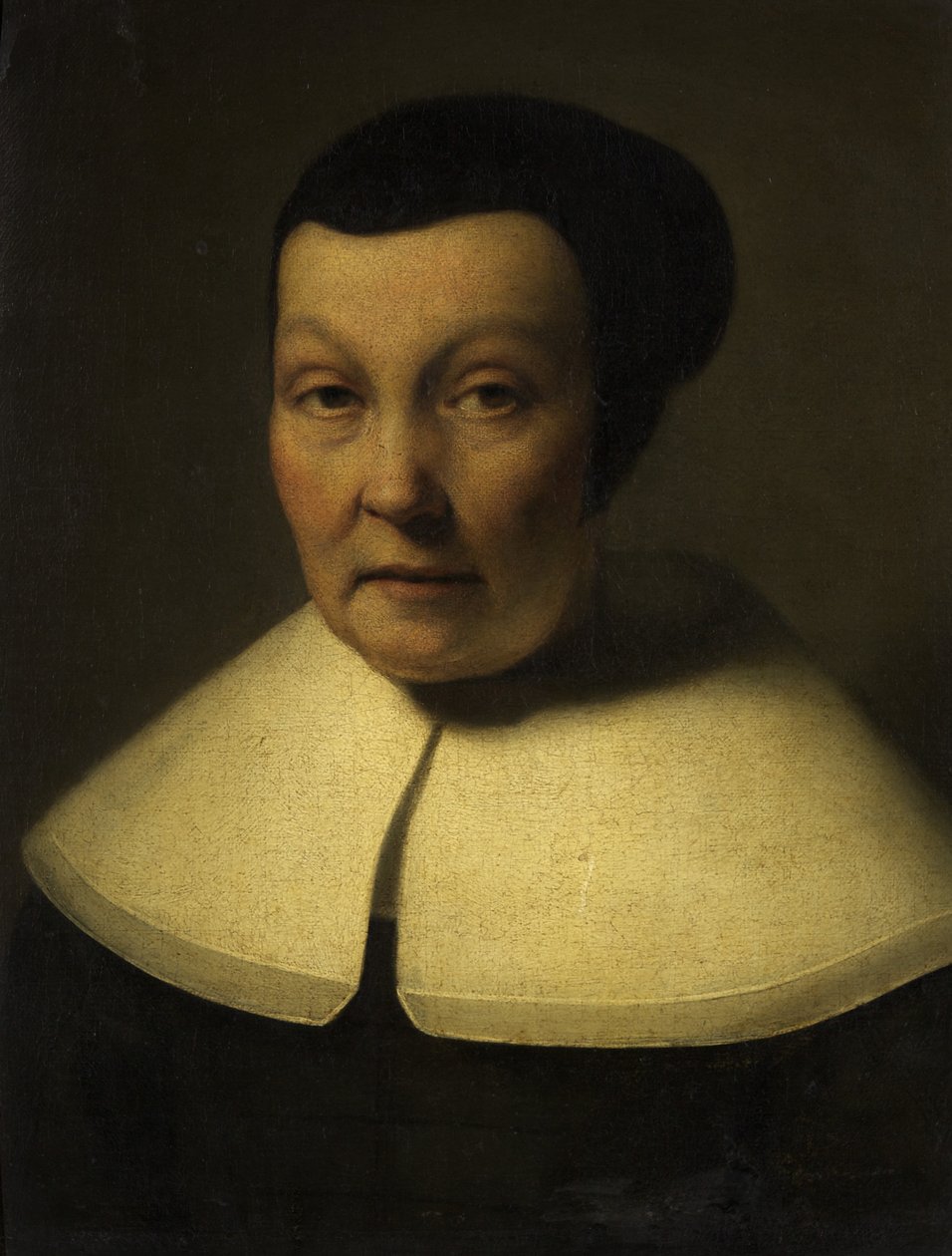 Porträtt av en äldre dam (olja på duk) av Dutch School