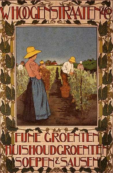 Reproduktion av en nederländsk affisch med reklam för "W. Hoogenstraaten and Company" (färglitografi) av Dutch School