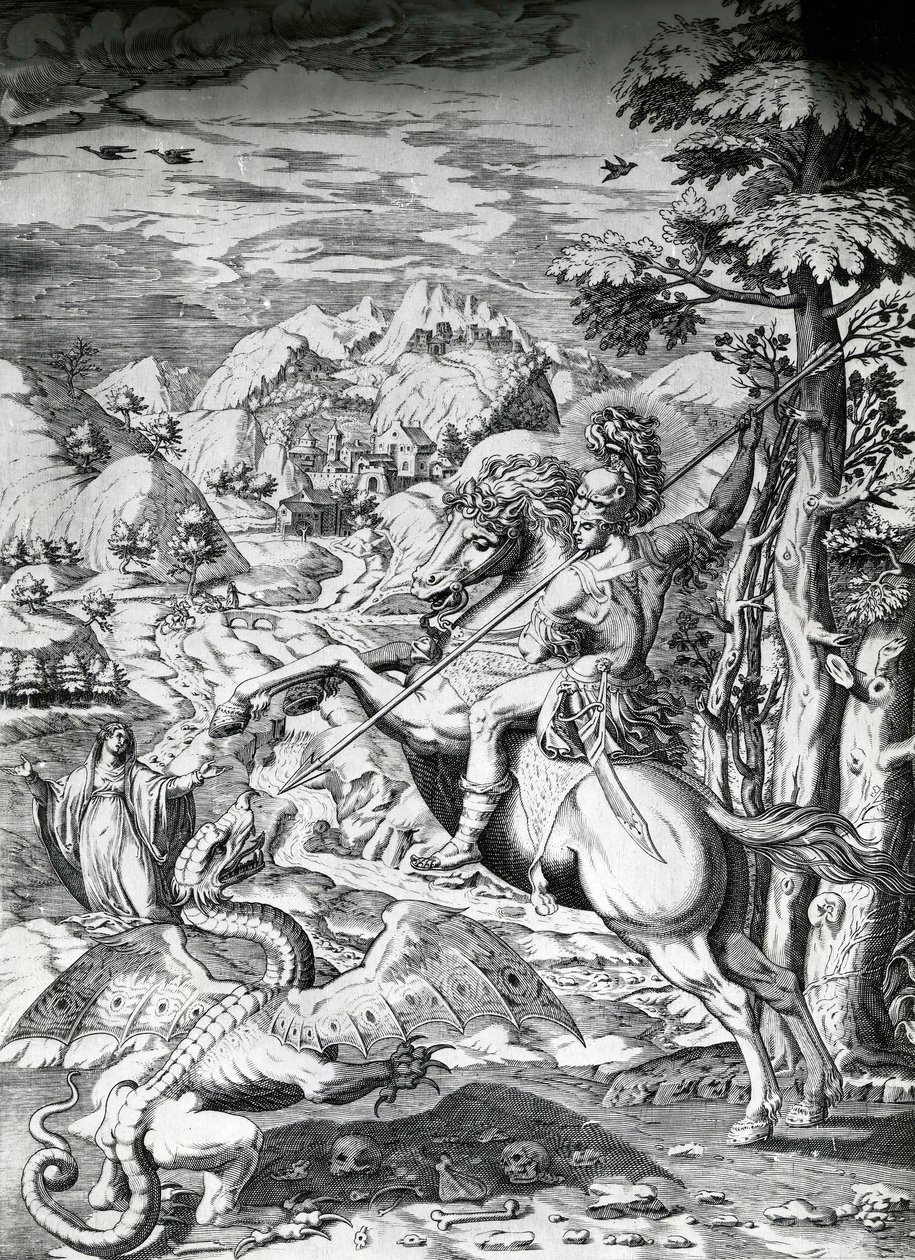 Saint George and the Dragon, 1500-talet av Dutch School