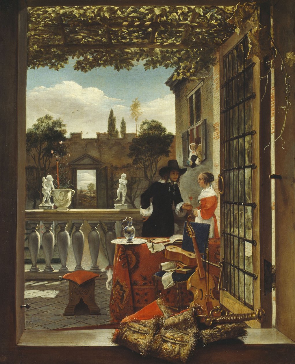 The Terrace, ca 1655-65 (olja på duk) av Dutch School