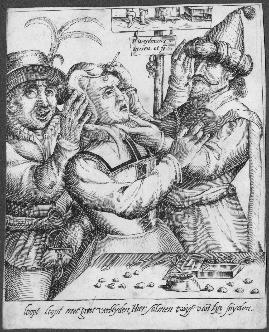 Trepanning, graverad av H. Weydmans (1500-talet) av Dutch School
