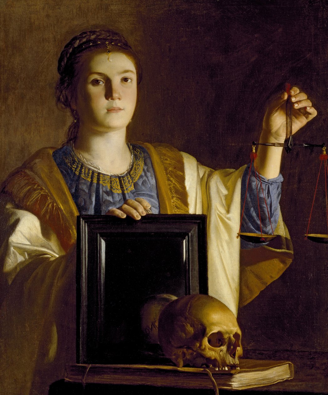 Sanningen presenterar en spegel för världens fåfänga, c.1625 av Dutch School