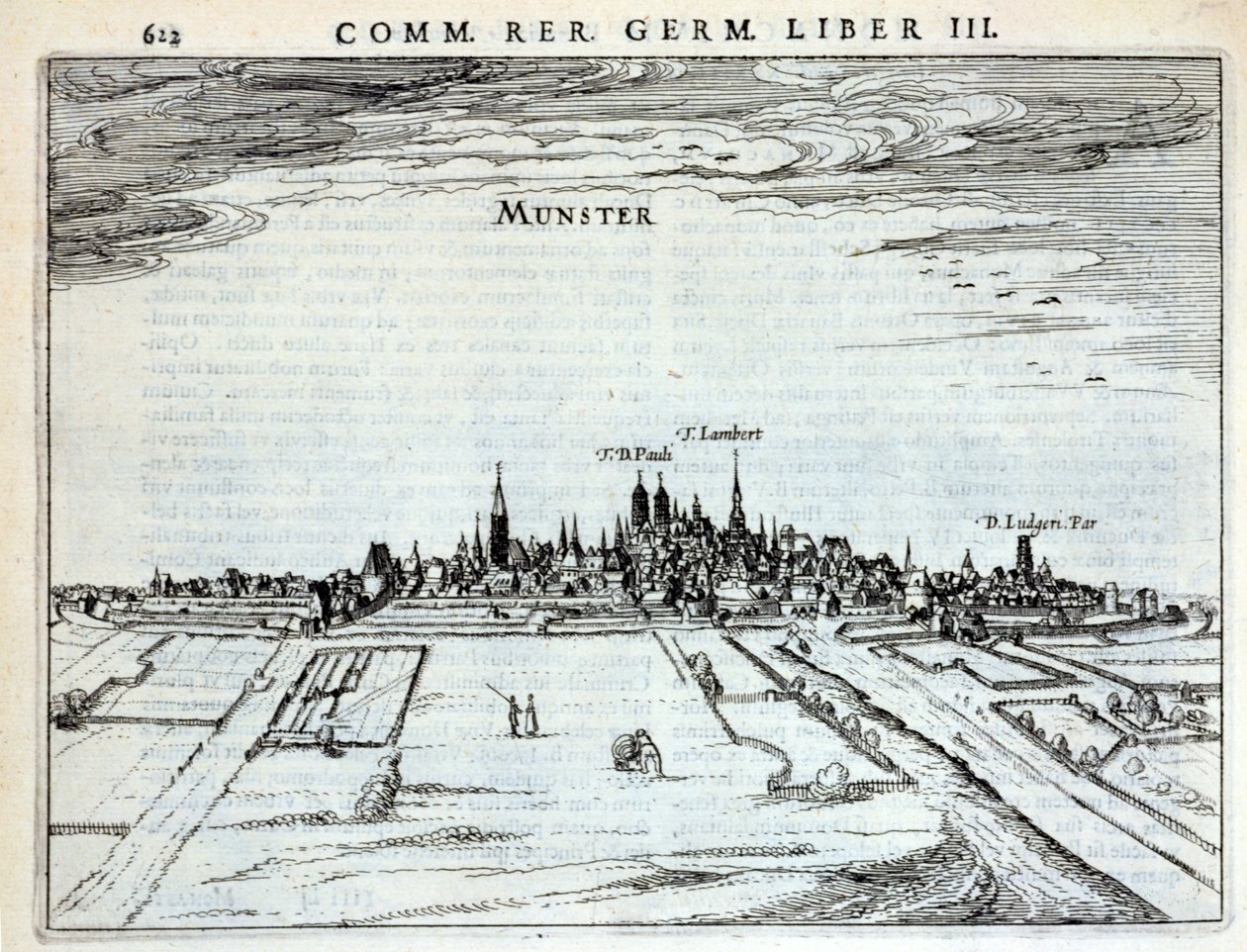 Utsikt över staden Munster, från Rerum Germanicarum, av P. Bertin, Amsterdam 1616 av Dutch School