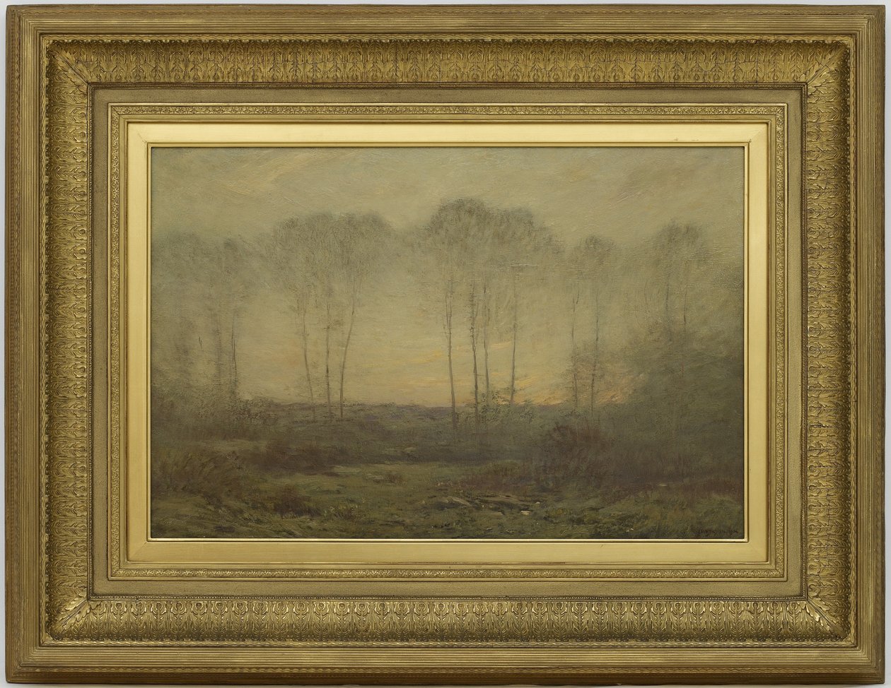 Morgon, 1906 (olja på träpanel) av Dwight William Tryon