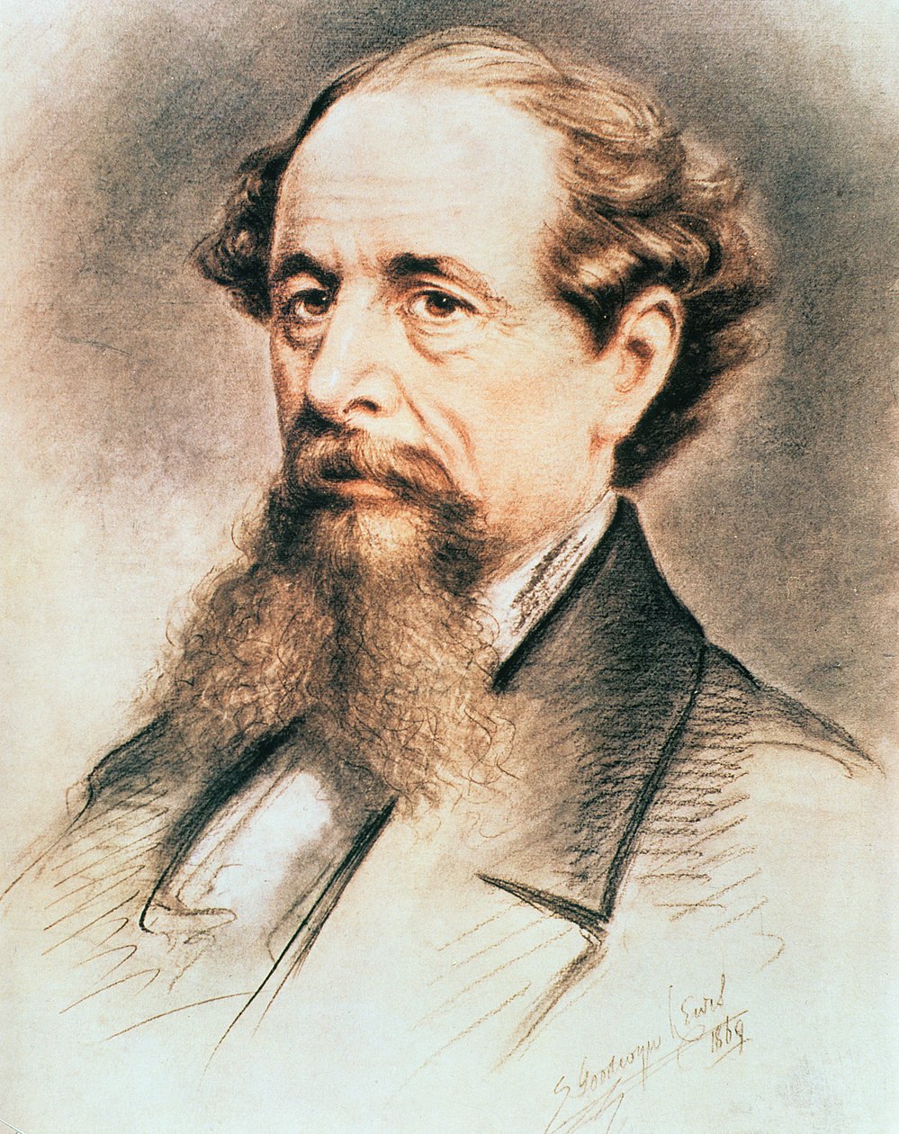 Porträtt av Charles Dickens, 1869 av E. Goodwyn Lewis