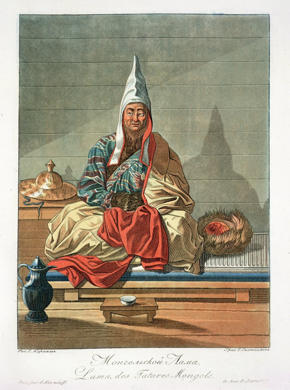 Mongoliska tartarernas lama, graverad av Jegor Skotnikoff (1782-1843) av E. Karnejeff