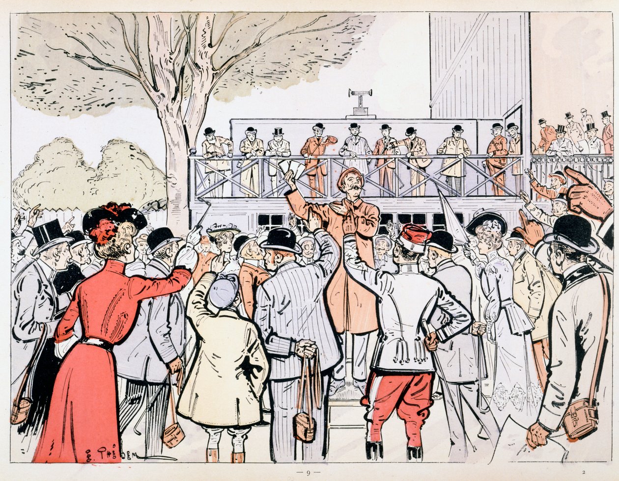 The Oncourse Bookie, ca 1905 av E. Thelem