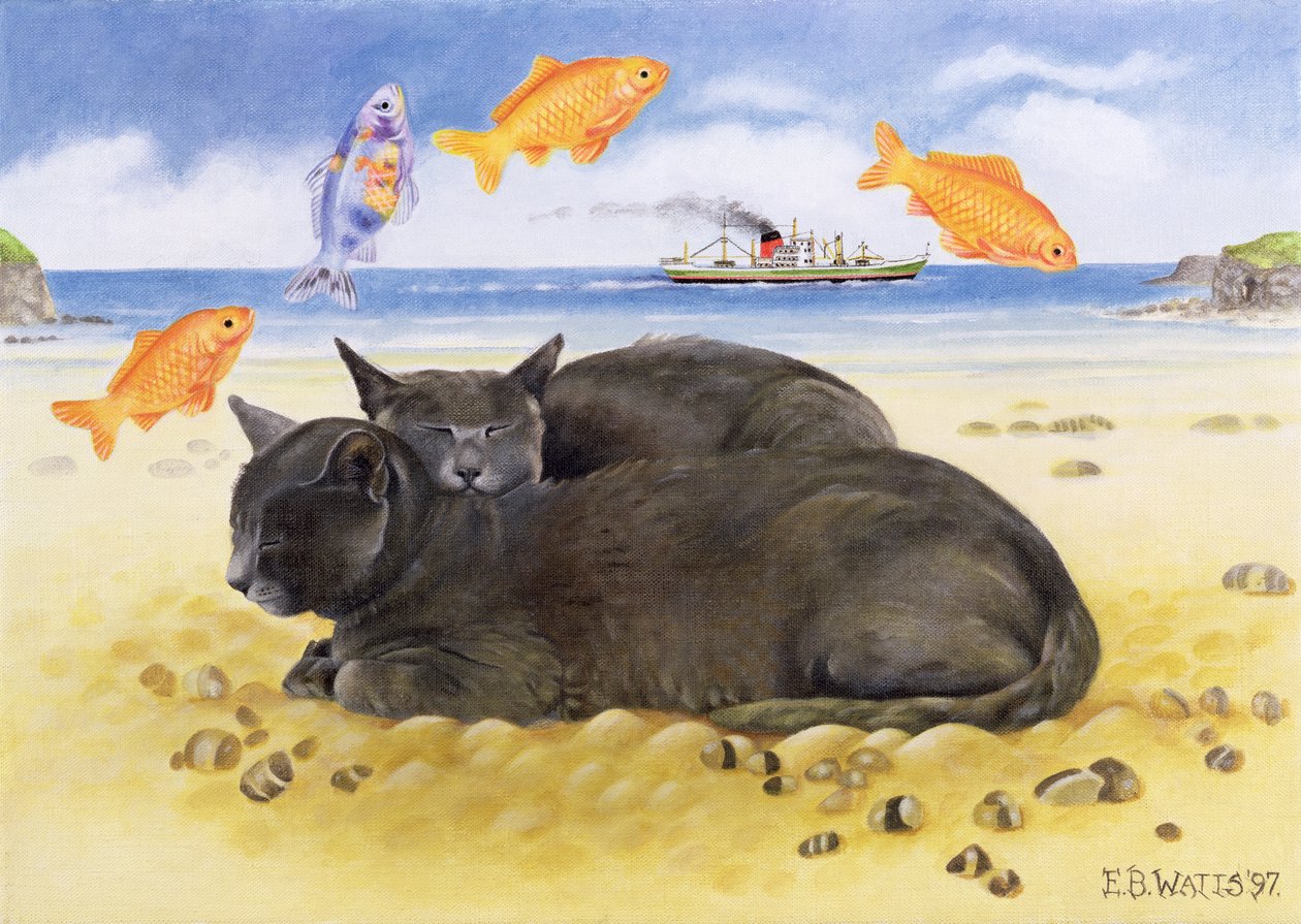 Fish Dreams, 1997 (akryl på duk) av E.B. Watts