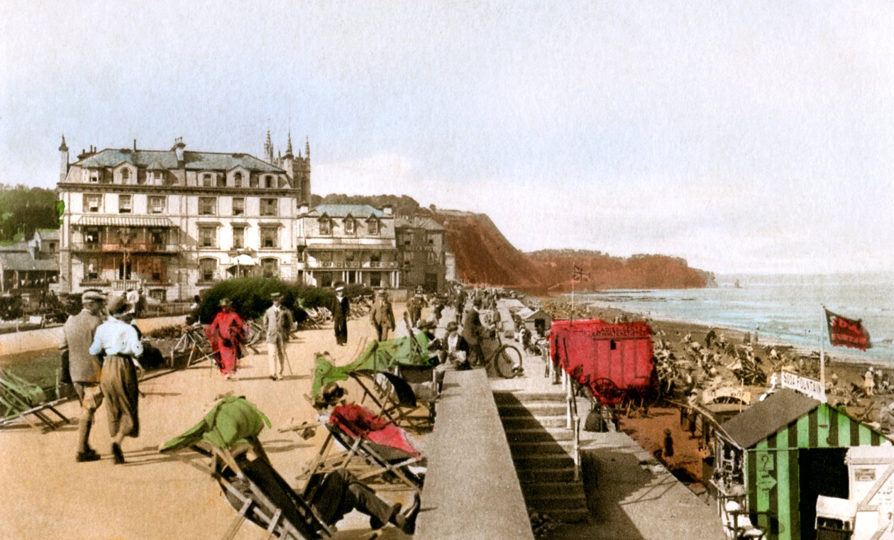 East Cliff Promenade, Teignmouth, Devon, tidigt 1900-tal. av EP Bucknall