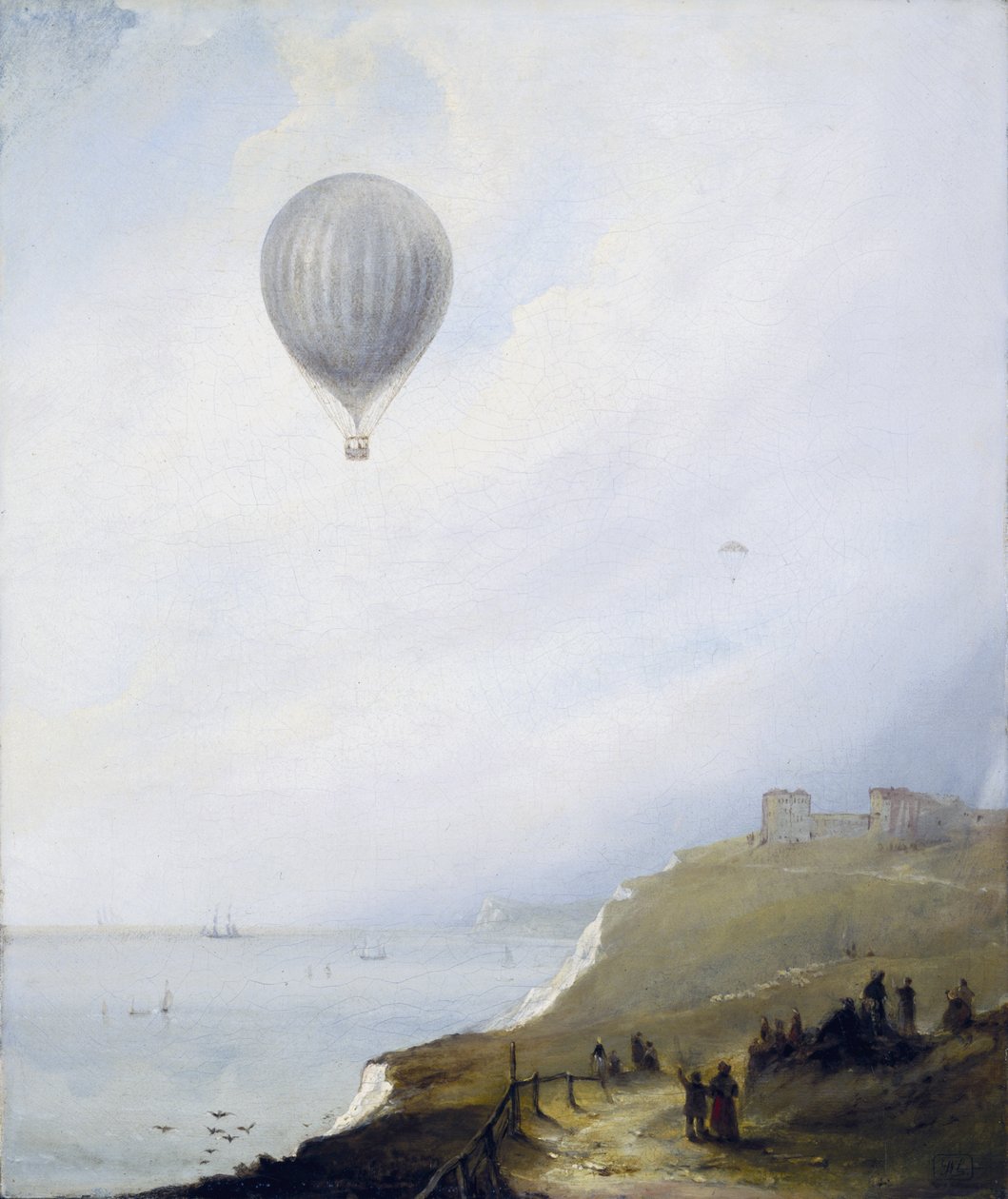 Ballong över klipporna, Dover, 1840 av E.W. Cocks