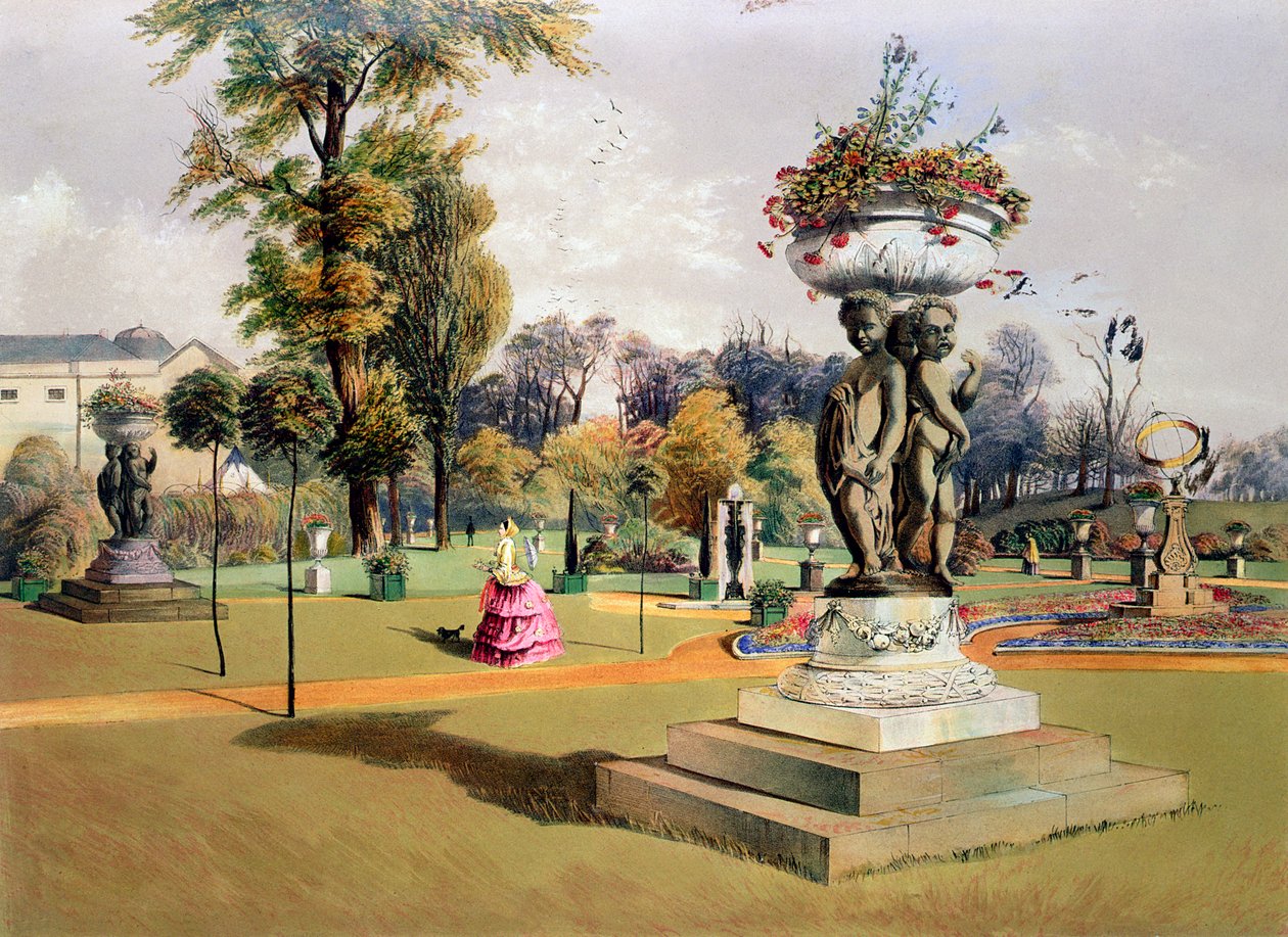 The Terrace Garden, Woburn Abbey, Berkshire, mitten av 1800-talet av E Adveno Brooke