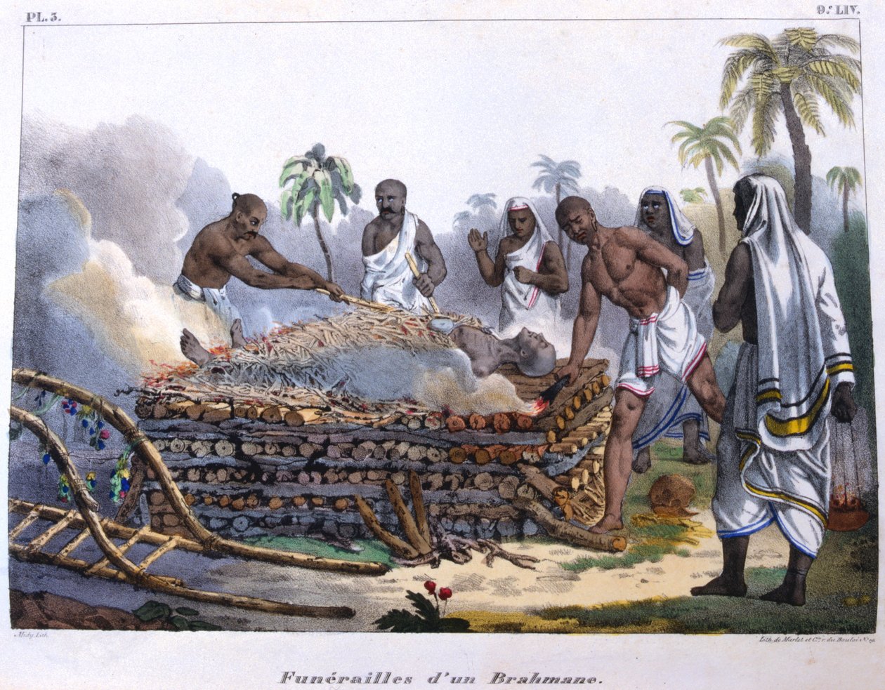 Brahminbegravning, Indien, mitten av 1800-talet av E Beau
