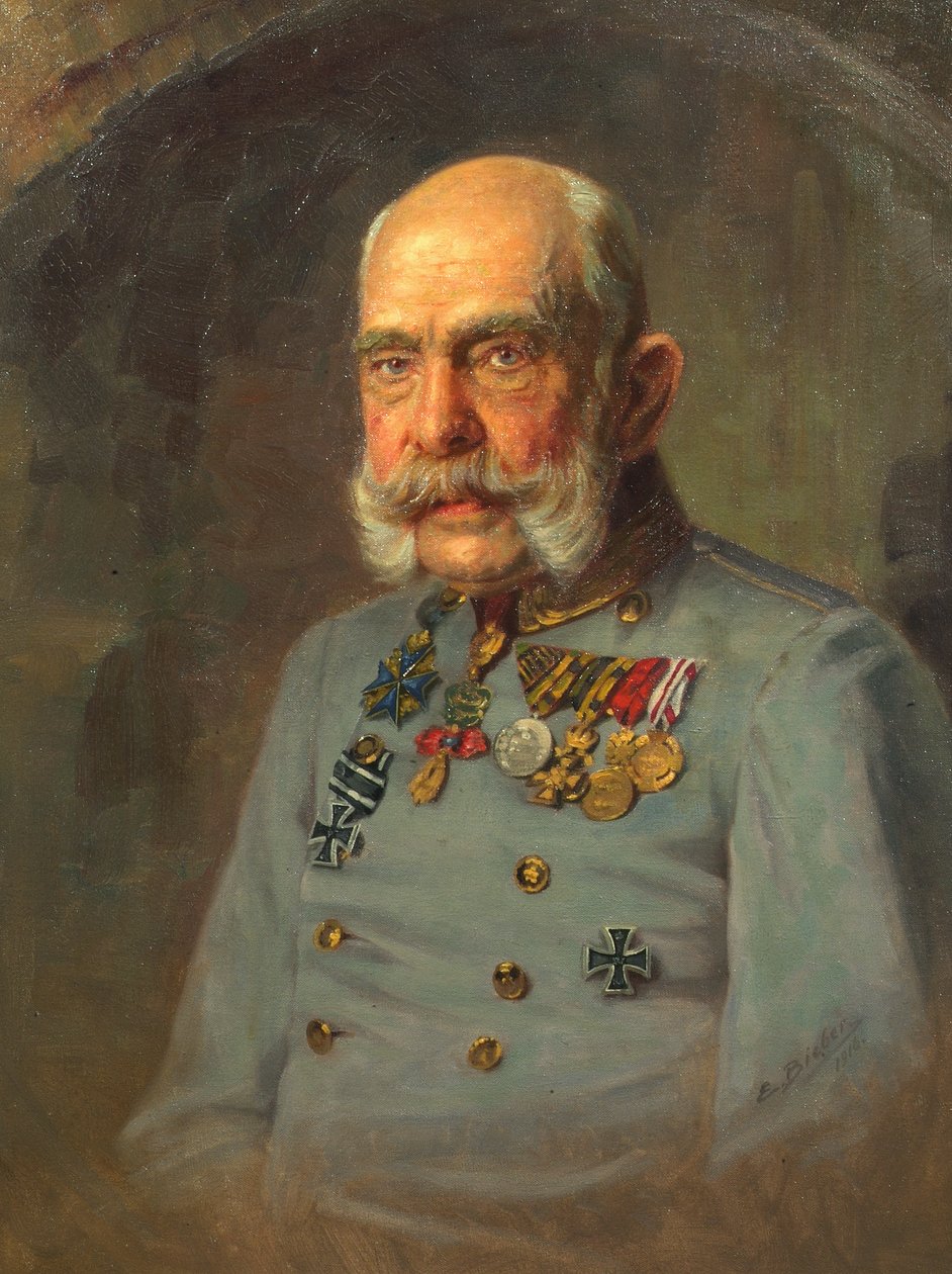 Kejsar Franz Joseph I i tjänsteuniform av en österrikisk fältmarskalk av E. Bieber