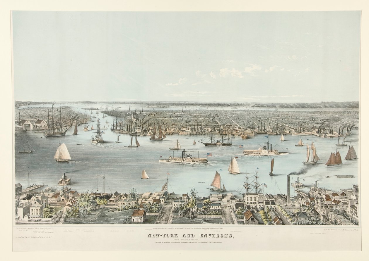 New-York and Environs, från Williamsburgh av E. Brown