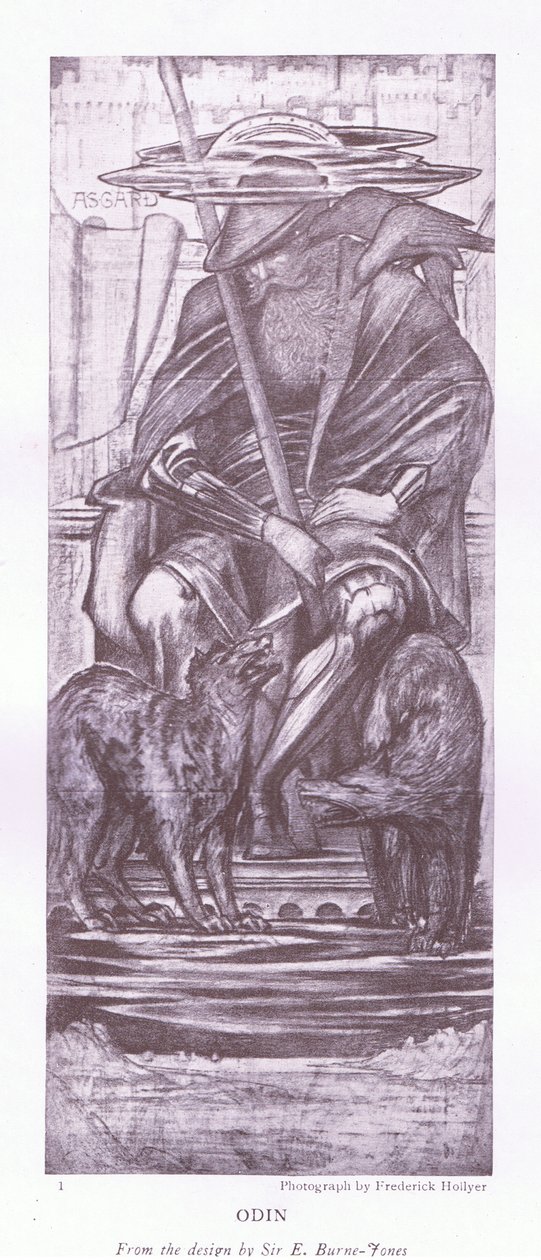Odin-a design av E Burne Jones, 1920-talet av E. Burne Jones