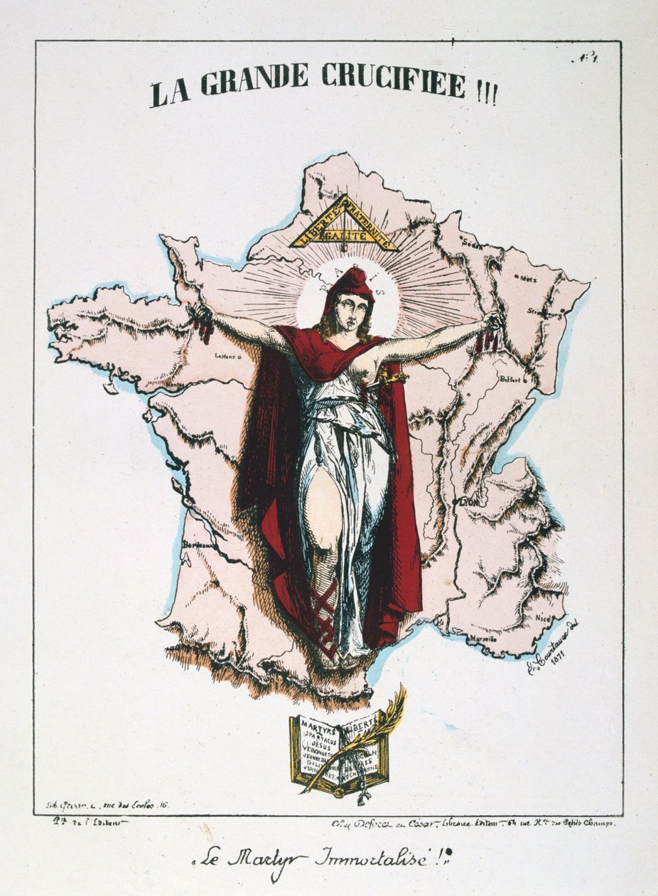 Le Martyr Immortalise!, allegori över det republikanska Frankrike, 1871. av E. Courtaux