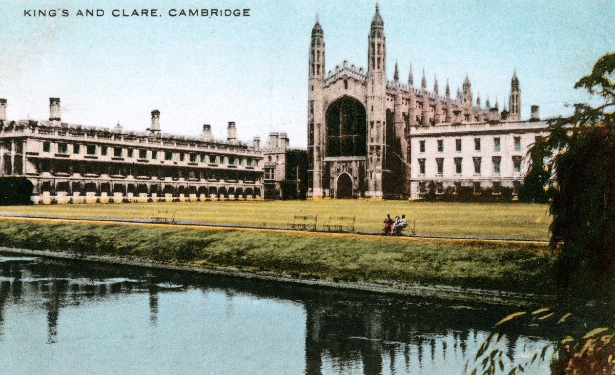 Kings and Clare Colleges, Cambridge, Cambridgeshire, tidigt 1900-tal. av E. Dennis