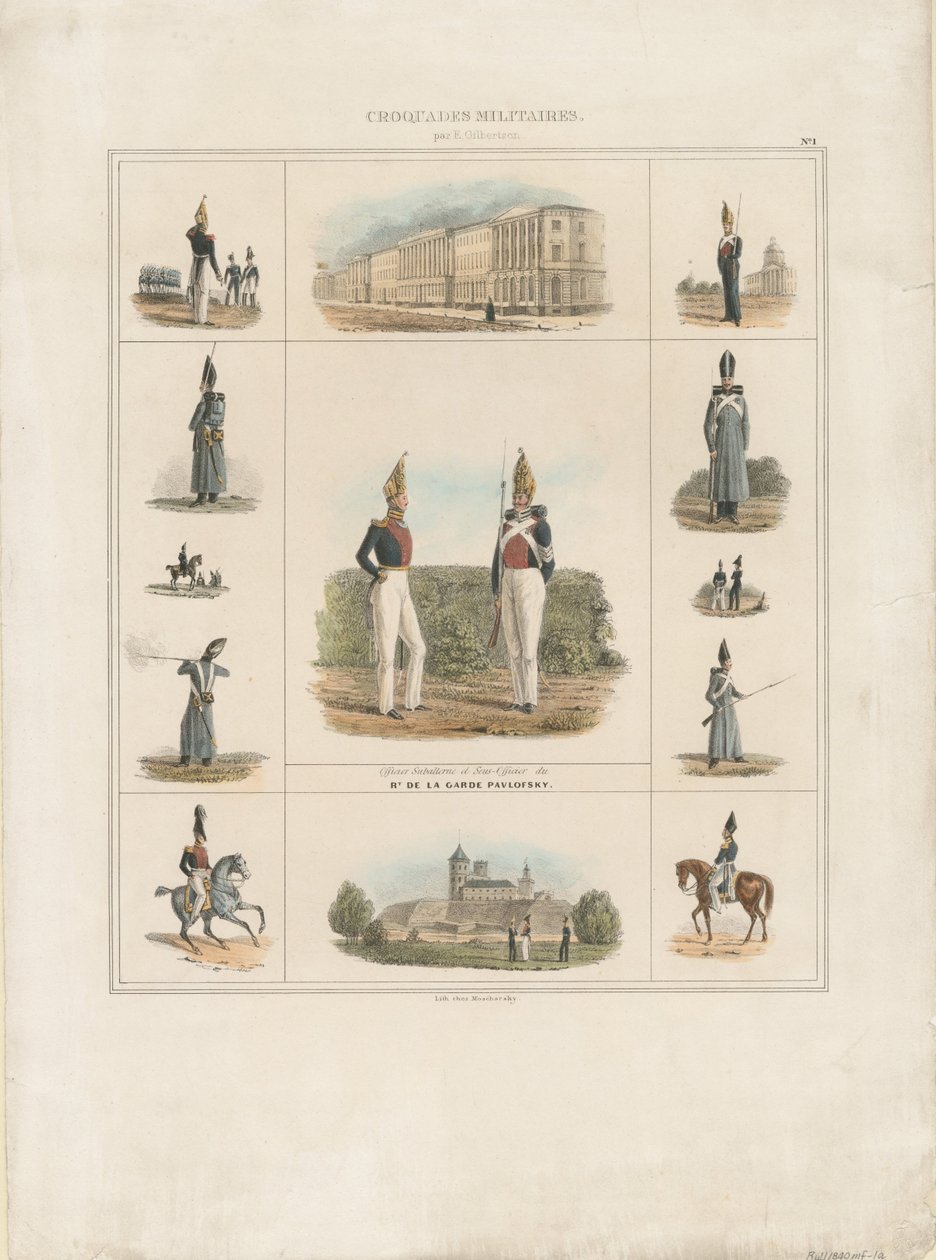 Pavlovskijgardets regemente, 1840 av E. Gilbertson
