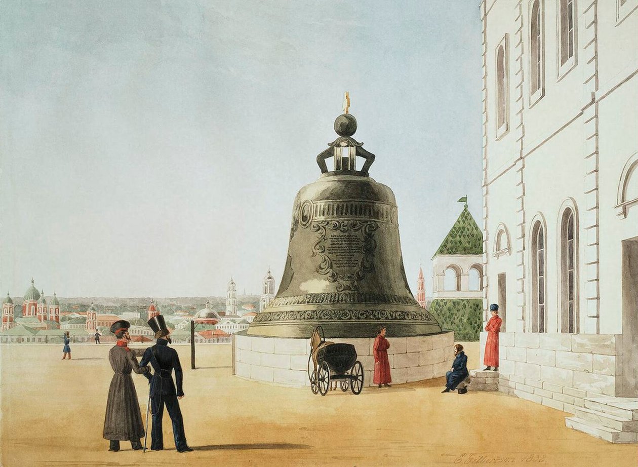 Tsarklockan i Kreml i Moskva, 1838. av E. Gilbertson