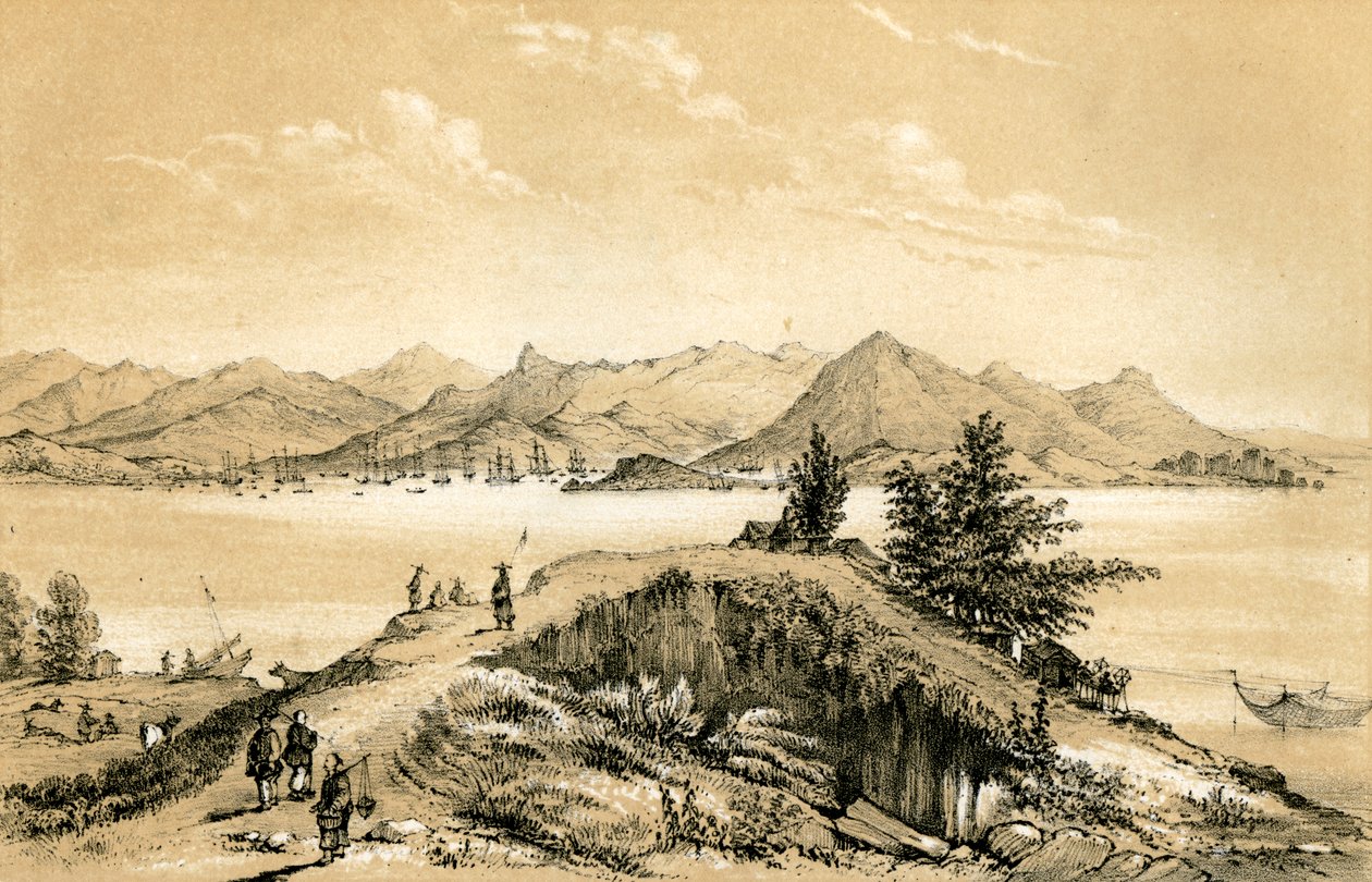 Viken och ön Hong Kong, 1847 av E Gilks