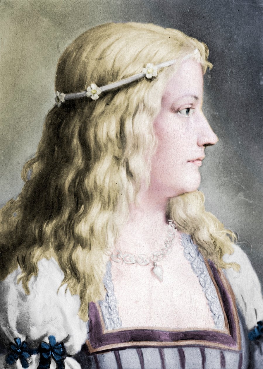 Lucrezia Borgia 1480-1519, c 1700-talet av E Hader