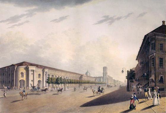 Gostiny Dvor, St. Petersburg, 1820-talet av E. I. Yessakov