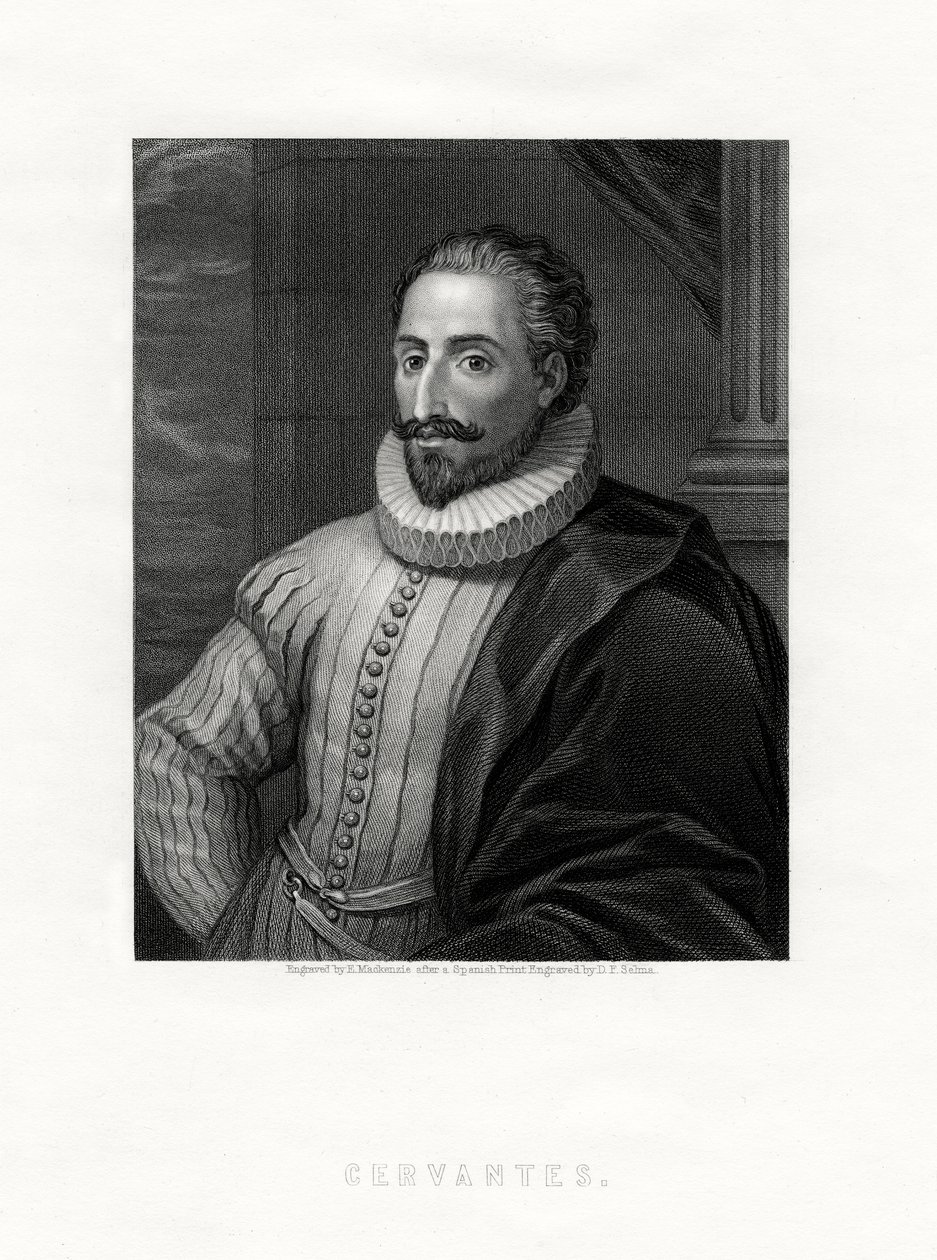 Miguel de Cervantes, spansk romanförfattare, poet och dramatiker, 1800-talet av E. Mackenzie