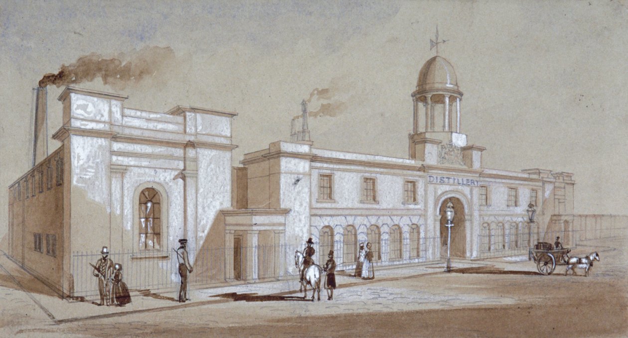 Utsikt över Grimble och Booths destilleri på Albany Street, St Pancras, London, c1830 av E Noyce