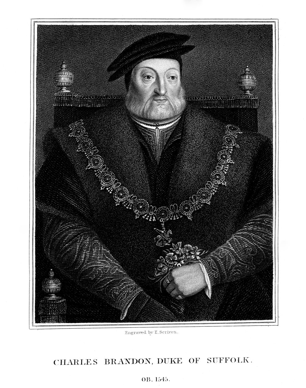 Charles Brandon, 1:e hertig av Suffolk, 1824. av E. Scriven