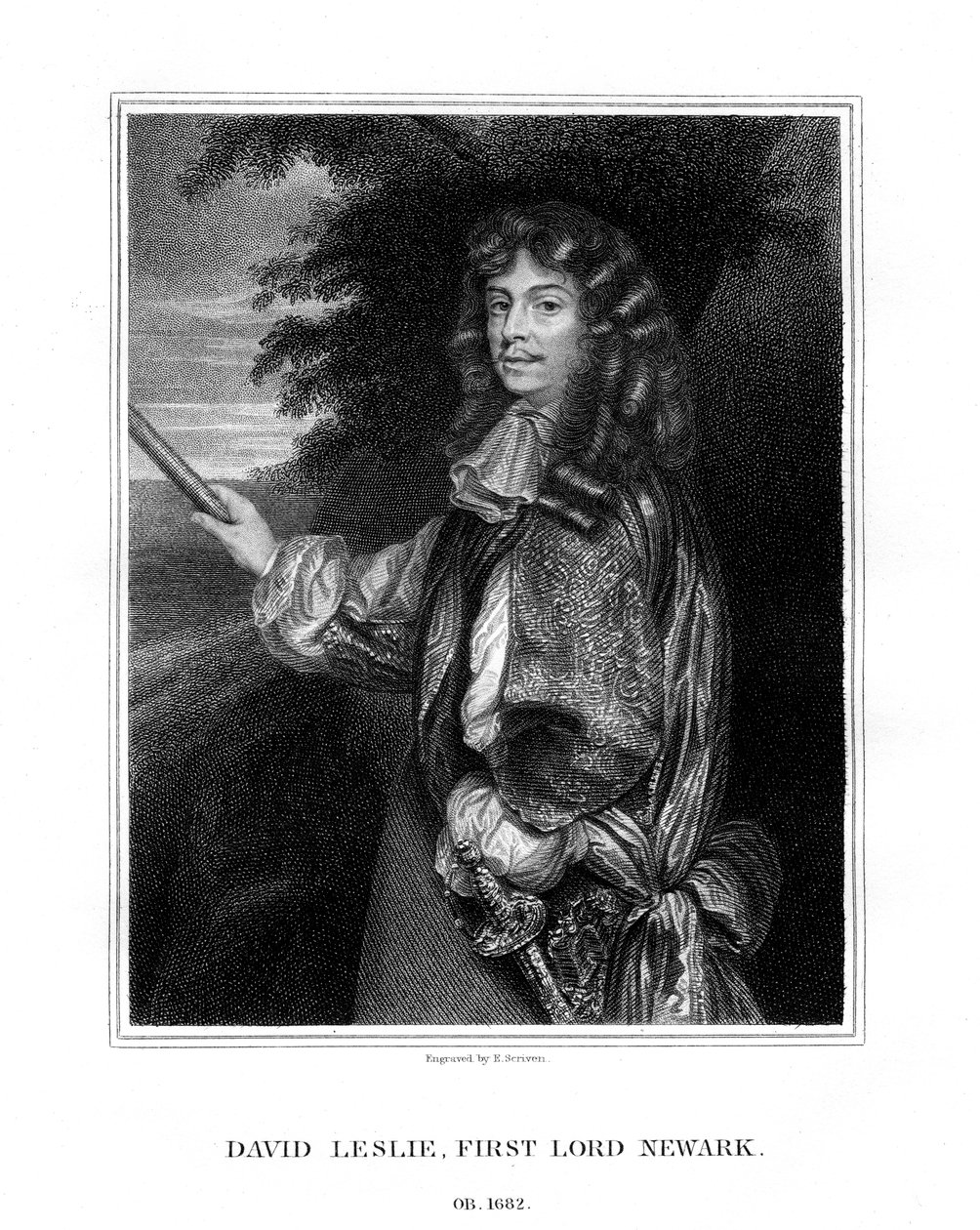 David Leslie, Lord Newark, skotsk kavalleriofficer, 1827. av E. Scriven