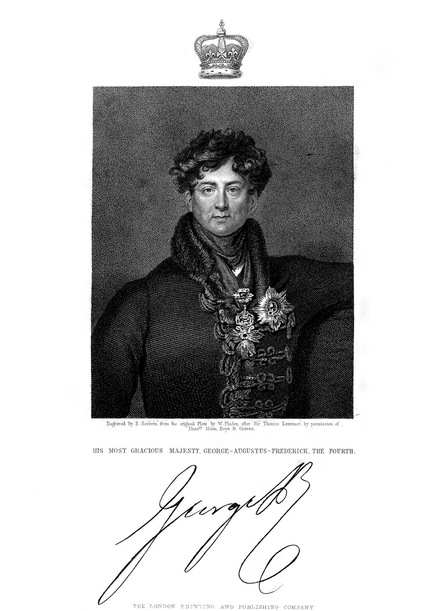 George IV, kung av Storbritannien och Irland och av Hannover, 1800-talet. av E. Scriven